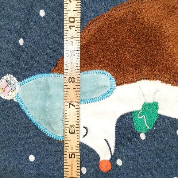 Mini Boden Size 8-9 Years Winter Hedgehog Polka Dot Background Long Sleeve Top - Picture 7 of 12